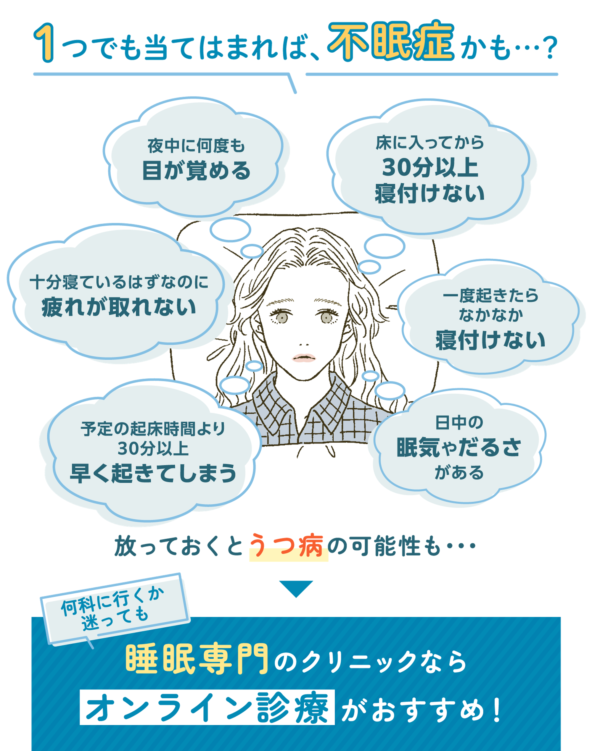 一つでも当てはまれば不眠症かも・・・